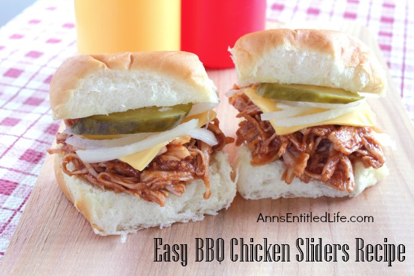 Easy BBQ Chicken Sliders Recipe. Looking for an easy lunch or dinner idea? Try these great tasting barbecue chicken sliders. Fast, fun and simple to make, your entire family will love them!
