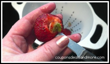 How To Hull a Strawberry. Step by step instructions on how to hull a strawberry for cooking, baking and eating.