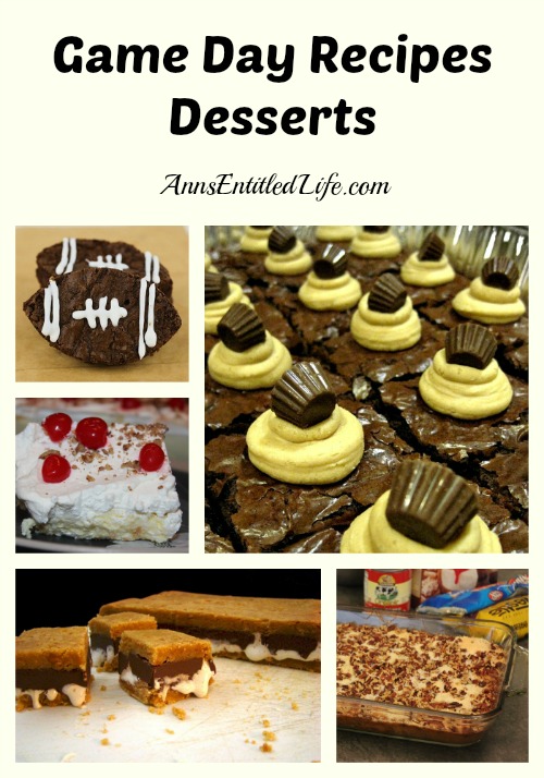 Game Day Recipes - Desserts; 20 delicious game day desserts and treat recipes sure to appeal to every football fan! Serve one of these very special desserts the next time you have friends and family over to watch the big game!