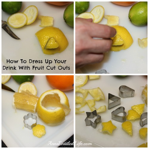 How To Dress Up Your Drink With Fruit Cut Outs. Hosting a party? Want something to dress up that glass of pop or adult cocktail? This is a cute, easy way to add some dash to that glass.