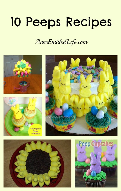 10 Peeps Recipes. Peeps! Peeps! Marshmallow Peep! One of my favorite candies.  Here are 10 Easter Peeps recipes to liven up dessert, and take full advantage of the sugary goodness that is marshmallow peeps!