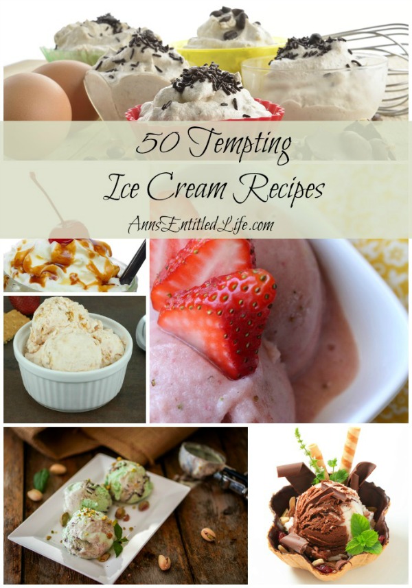 50 Tempting Ice Cream Recipes. Shakes, Sandwiches, Sundaes and Pies; enjoy these creamy, cool, sinfully delicious 50 Tempting Ice Cream Recipes. Icy confections perfect for a hot summer day! 