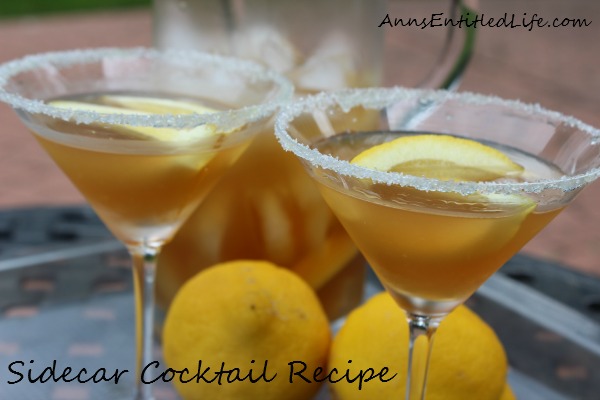 Sidecar Cocktail Recipe. The Sidecar, a classic cocktail of Cognac, Cointreau and lemon juice that dates back to the turn of the 20th century.