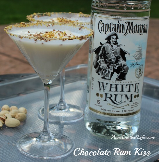 Chocolate Rum Kiss. A creamy, smooth and delicious rum cocktail featuring Captain Morgan White Rum. This Chocolate Rum Kiss Cocktail is a decadent drink that makes any occasion special.