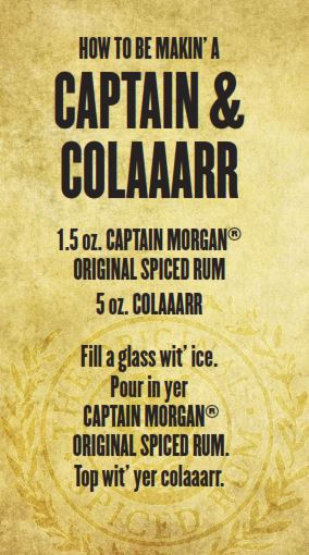 Captain Morgan Spiced Rum and COLAAARR Cocktail