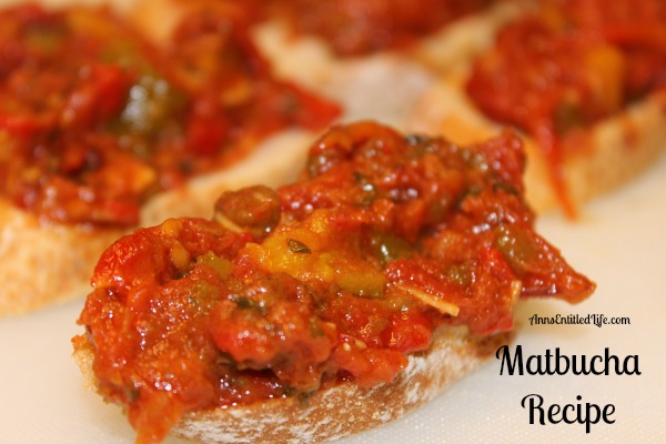 Matbucha Recipe. Matbucha is a beautiful Middle Eastern appetizer made with tomatoes and roasted bell peppers, seasoned with garlic and herbs.