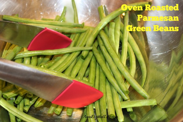 Oven Roasted Parmesan Green Beans Recipe. An easy to make recipe that perks up your fresh, garden green beans. These oven roasted Parmesan green beans are so good, your kids will be asking for seconds!