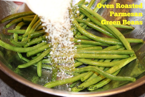 Oven Roasted Parmesan Green Beans Recipe. An easy to make recipe that perks up your fresh, garden green beans. These oven roasted Parmesan green beans are so good, your kids will be asking for seconds!