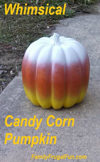 Whimsical Candy Corn Pumpkin