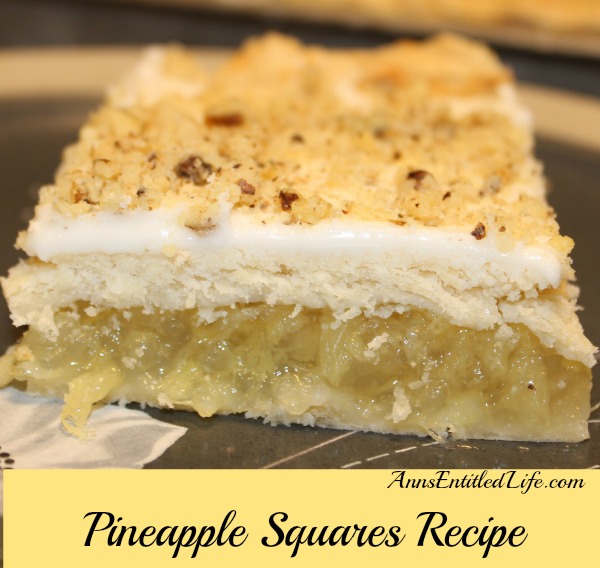 Pineapple Squares Recipe. A delicious Pineapple dessert recipe from my grandmother, who made these Pineapple Squares for many, many years. Combine the fresh taste of crushed pineapple in a flaky, tender crust with a sweet, creamy frosting for a wonderful, unique, Pineapple Squares Recipe.