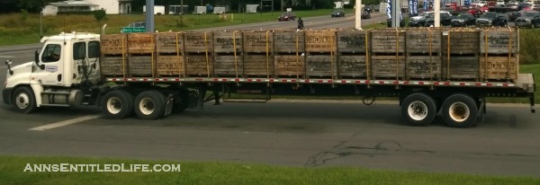 Apple crates ready loaded on a truck for delivery. Photo taken by AnnEnetitledLife.com