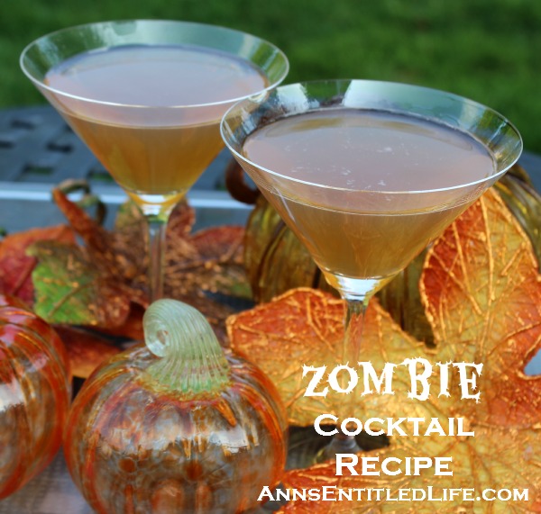 Zombie Cocktail Recipe; a  spooktacularly strong Zombie Cocktail Recipe made with the classic recipe, perfect for your Halloween get together. Can be served lit or unlit. 