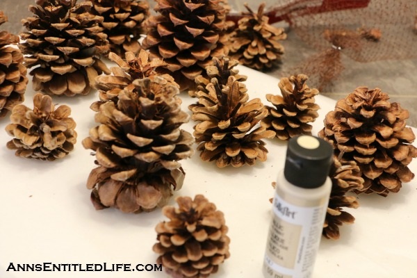 Painted Pine Cones in a Basket