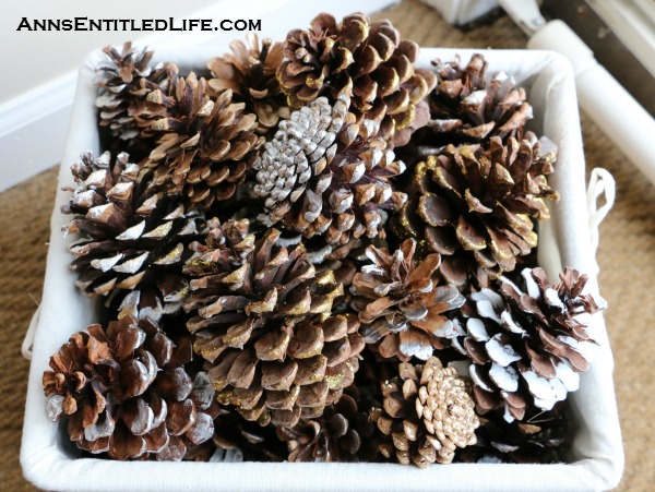 Painted Pine Cones in a Basket