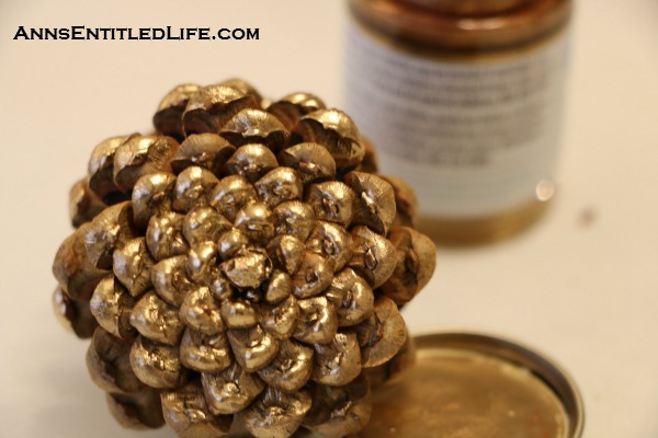 Painted Pine Cones in a Basket