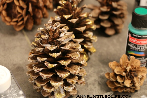 Painted Pine Cones in a Basket