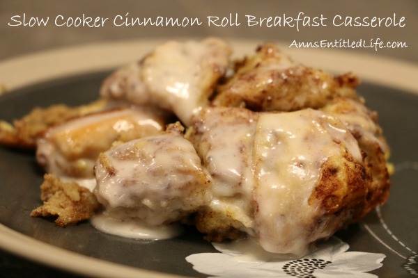 Slow Cooker Cinnamon Roll Breakfast Casserole