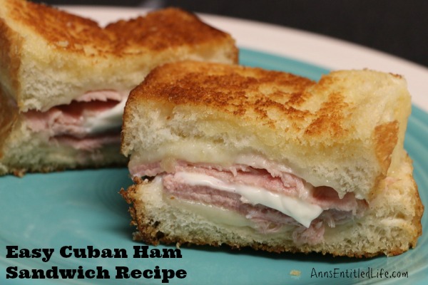 Cuban Ham Sandwich Recipe. An easy, quick and simple variation of the traditional Cuban Ham Sandwich Recipe. This is a great use of leftover ham.
