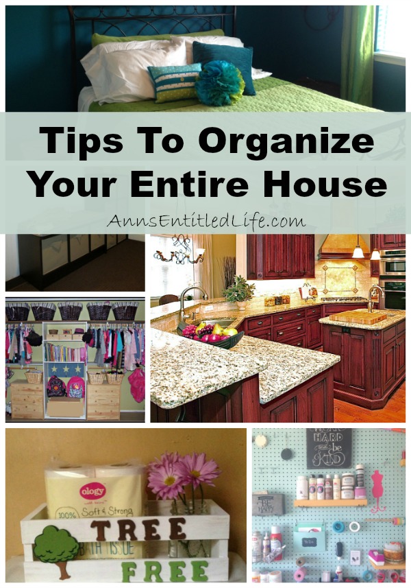 Tips To Organize Your Entire House. Organizing the whole house can be a daunting task. But with these ideas and advice, whole house organization is made easy. From kitchen to bedroom to mudroom to bathroom, here are some excellent tips to organize your entire house!