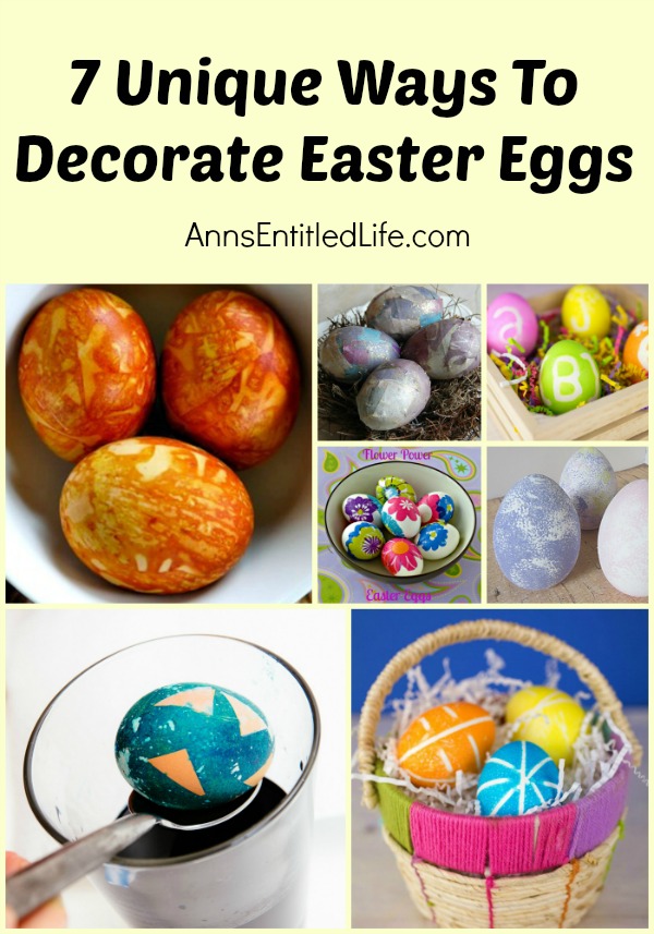 7 Unique Ways To Decorate Easter Eggs. These beautiful Easter egg dyeing and decorating techniques are perfect for your Easter Basket. This Easter, take your eggs one step further with one of these fun, creative, and easy decorating techniques.