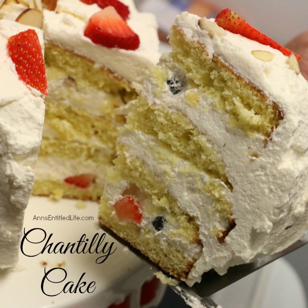 Chantilly Cake Recipe. A very rich, dense, yet moist and sweet Chantilly Cake. Perfect for a special occasion, holiday treat, or simply an after dinner dessert, this Chantilly Cake Recipe will delight your taste buds.