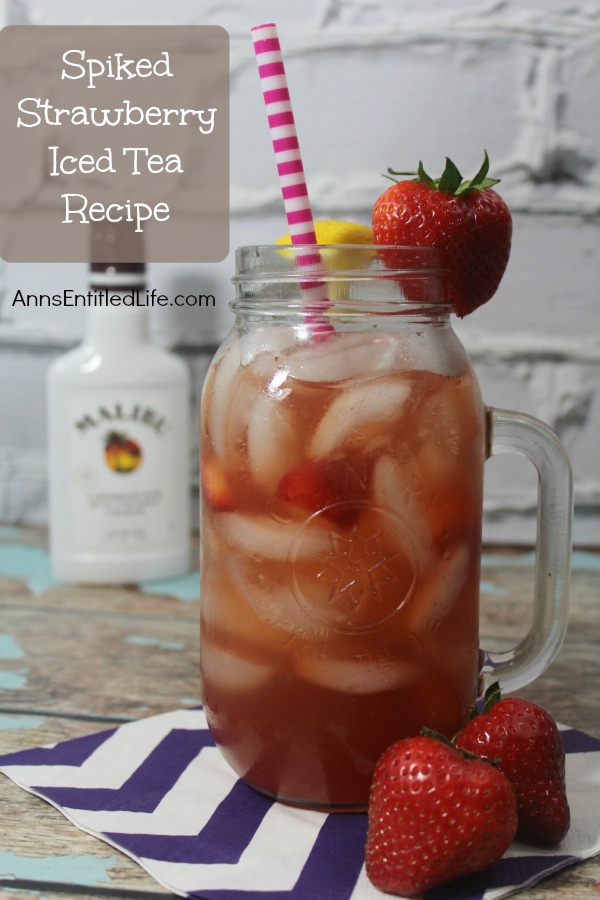 Spiked Strawberry Iced Tea Recipe. Refreshing homemade strawberry iced tea from scratch is kicked up a notch with the great taste of rum! Enjoy this delightful adult libation in your backyard, by the pool, or anytime the heat is on.