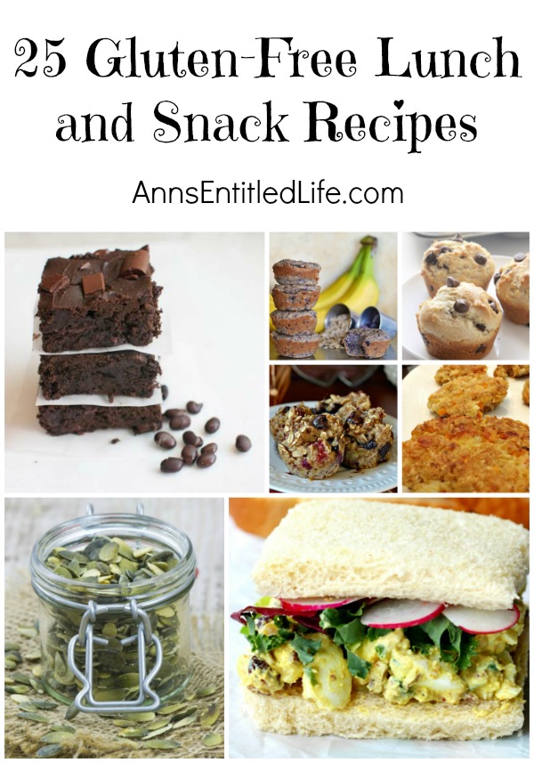 25 Gluten-Free Lunch and Snack Recipes. Gluten-free lunch recipes and snack recipes to eat at home, school, office or on the road. Eating gluten-free doesn't have to be a chore, especially when it comes to lunchtime. Remember, leftovers can be a perfect addition to any lunch box, especially when the lunch is also packed with fruits and nuts.