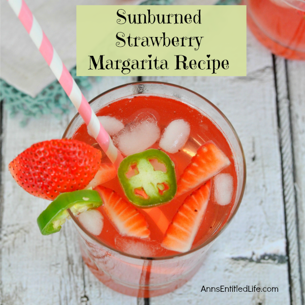Sunburned Strawberry Margarita Recipe. Add a little zest to a delicious, homemade strawberry margarita tonight! This sweet and spicy Sunburned Strawberry Margarita pairs wonderfully with Mexican food, party snacks, or just sipping on the deck.