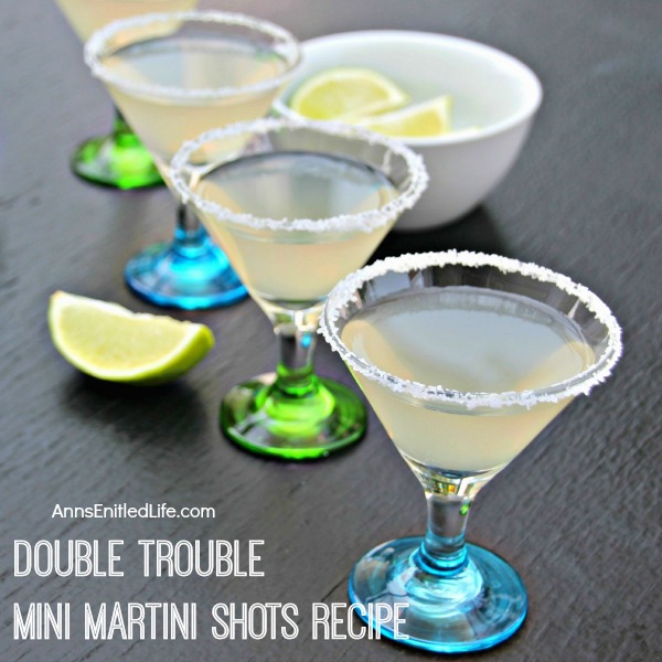 Double Trouble Mini Martini Shots Recipe. Reinvent the classic martini with these pint-sized tequila martinis in mini glasses. Double trouble at your next party!