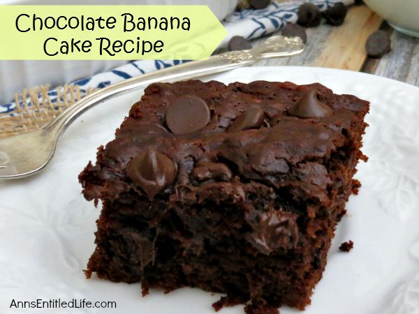 Chocolate Banana Cake; moist, tempting and delicious, this intense, fudgy Chocolate Banana Cake Recipe is fabulous with ice cream after dinner, or with milk for breakfast!