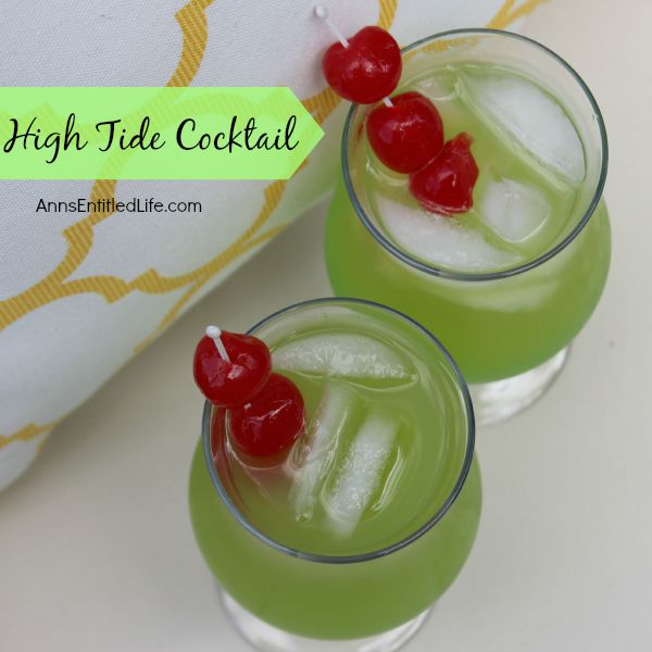 The High Tide Cocktail will remind you of warm summer days and fun times on the beach. A sweet, delicious rum cocktail with a touch of Midori citrus, the High Tide is a fabulous adult libation.