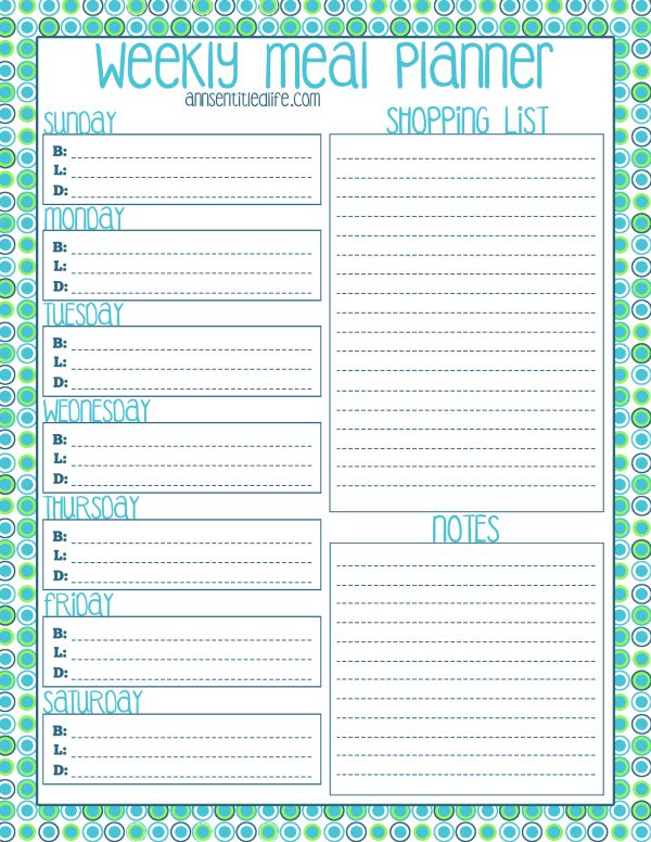 FREE Printable Recipe Card, Meal Planner and Kitchen Labels