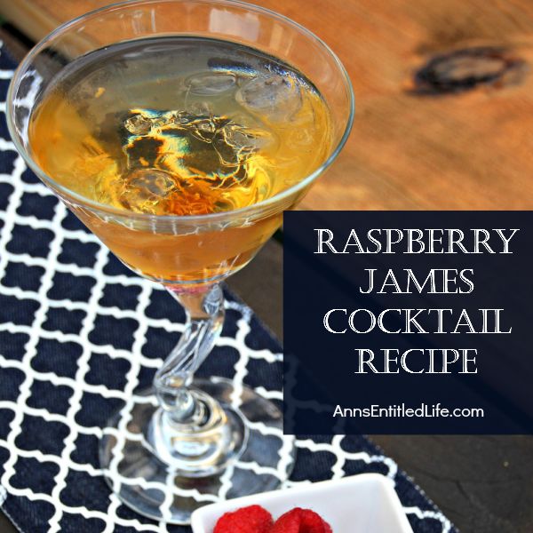 Raspberry James Cocktail Recipe; the perfect blend of fine whiskey and delicious raspberries make for a wonderful adult cocktail beverage. Smooth and slightly sweet, this Raspberry James Cocktail is simply delightful! 