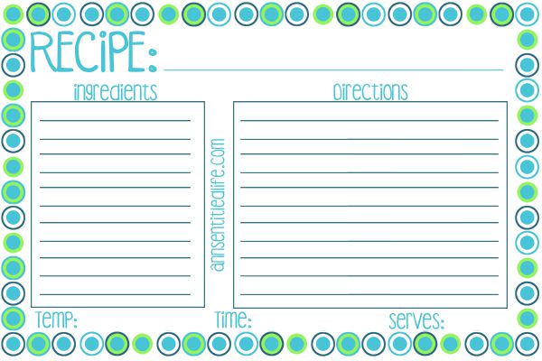 FREE Printable Recipe Card, Meal Planner and Kitchen Labels