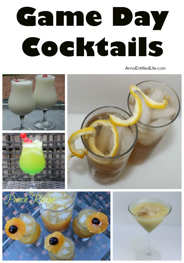 Game Day Cocktails - For Ladies; Looking for a great cocktail to kick off the big game with? Here's a great list of Game Day Cocktails - For Ladies - to enjoy during your favorite sporting event, a party, or anytime!