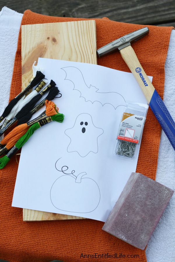 DIY Halloween String Art Trio: Ghost, Pumpkin and Bat; Halloween doesn't have to be spooktacular, sometimes it can be cute and whimsical. The ghost, pumpkin and bat in this string art project work well as a grown-up Halloween art project that is a touch fanciful.