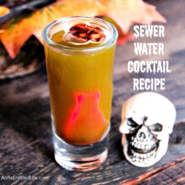 Sewer Water Cocktail Recipe; this murky mixture looks like sewer water, but tastes divine. At first glance your guests might be slightly hesitant to try this delightfully disgusting drink, but once they taste this Sewer Water Cocktail, they'll ask for it all night..
