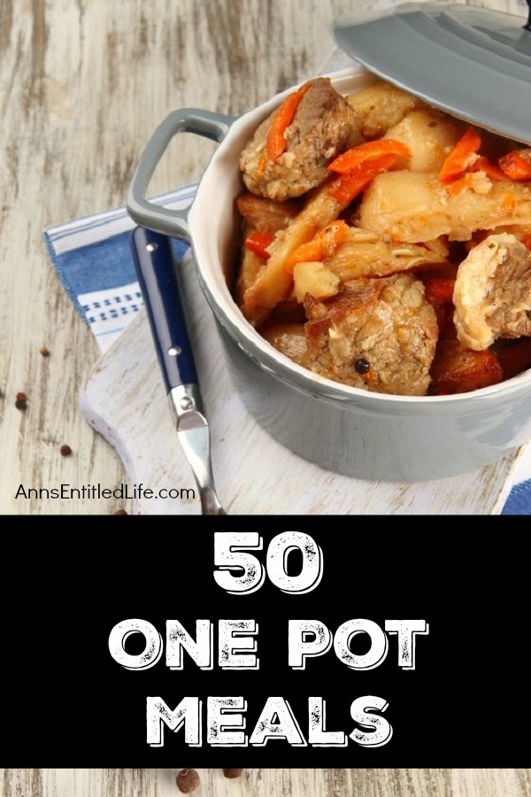50 One Pot Meals Recipes; Check out these recipes for one-pot dinner ideas. One pot is all you need to make these hearty, delicious dinners - supper doesn't get any easier than one-pot meals!  Save time and have minimal clean-up by using only one pot to cook your dinner tonight!