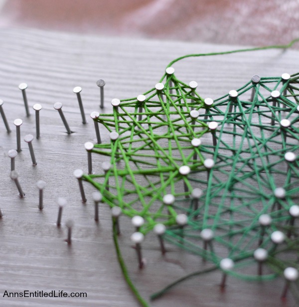 Ombre String Art Tree. Make your own whimsical Ombre String Art Tree with this step by step tutorial. Included are several printable tree patterns for you to choose from to make a Holiday Craft that you will be proud to display in your home, or give as a gift.