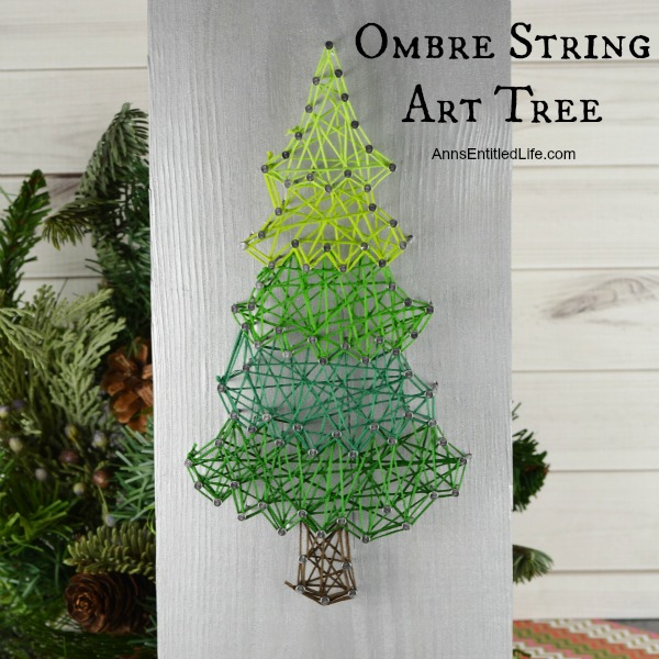 Ombre String Art Tree. Make your own whimsical Ombre String Art Tree with this step by step tutorial. Included are several printable tree patterns for you to choose from to make a Holiday Craft that you will be proud to display in your home, or give as a gift.