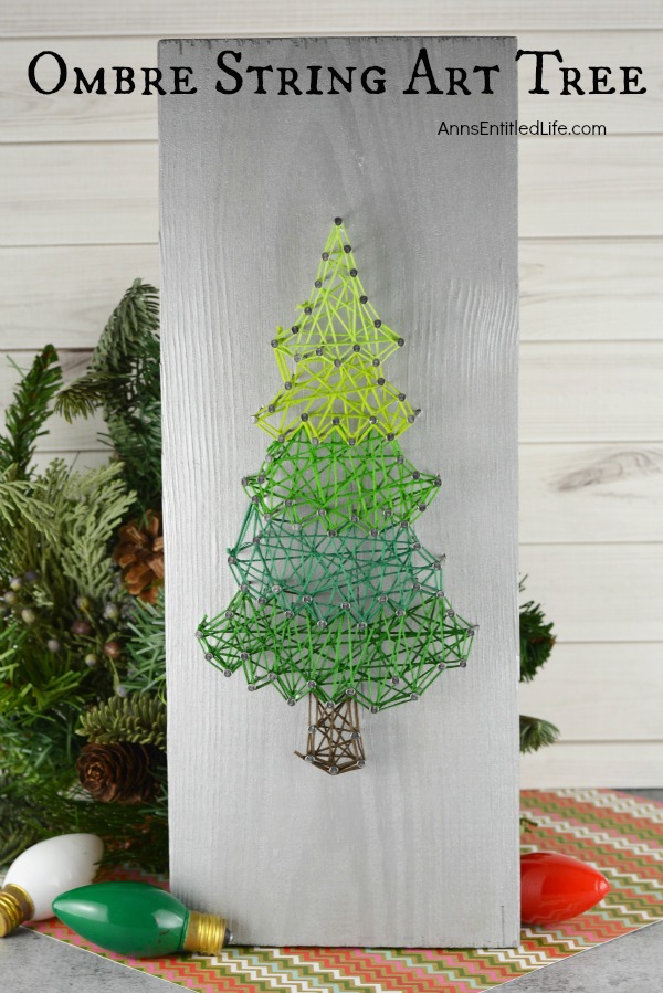 Ombre String Art Tree. Make your own whimsical Ombre String Art Tree with this step by step tutorial. Included are several printable tree patterns for you to choose from to make a Holiday Craft that you will be proud to display in your home, or give as a gift.