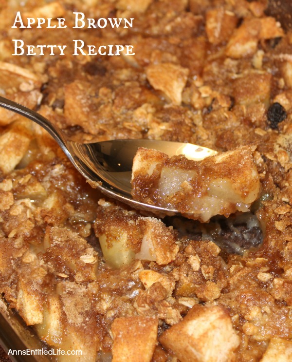 Apple Brown Betty Recipe. A totally delicious ending to any meal, a great nighttime snack, or a breakfast treat, this old fashioned, sweet and tasty Apple Brown Betty recipe is easy to make and a wonderful use of fresh apples.