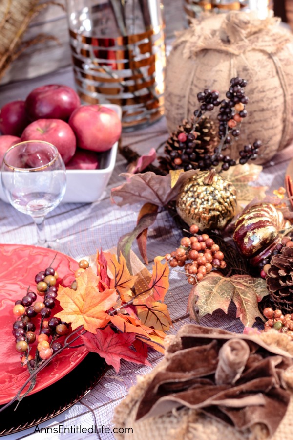 Easy Fall Tablescape Idea For You; Looking to dress up your table for Fall and Thanksgiving. It is time to change out the decor around your house to all things Fall! If you would like some tips on how to decorate your table for Fall or Thanksgiving, I have a beautiful and easy Fall Tablescape Idea for you.