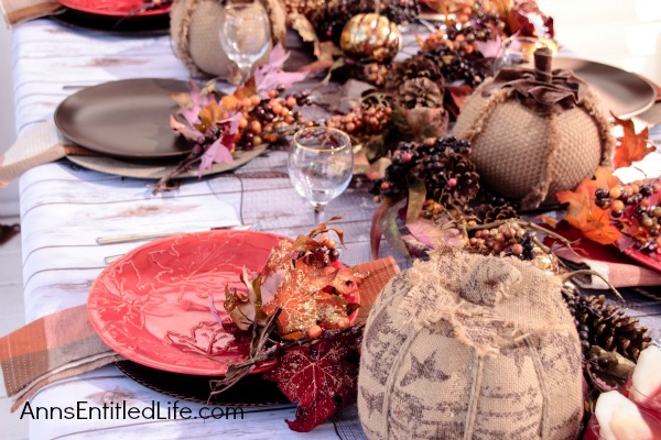 Easy Fall Tablescape Idea For You; Looking to dress up your table for Fall and Thanksgiving. It is time to change out the decor around your house to all things Fall! If you would like some tips on how to decorate your table for Fall or Thanksgiving, I have a beautiful and easy Fall Tablescape Idea for you.