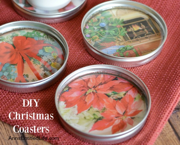 DIY Christmas Coasters. These DIY Christmas Coasters are cute and quite simple to make. This is a fantastic project to reuse old Christmas cards and to make a wonderful homemade gift for friends and family. These easy to make Christmas Coasters are unique, but usable. Plan ahead though because they do take time to cure.