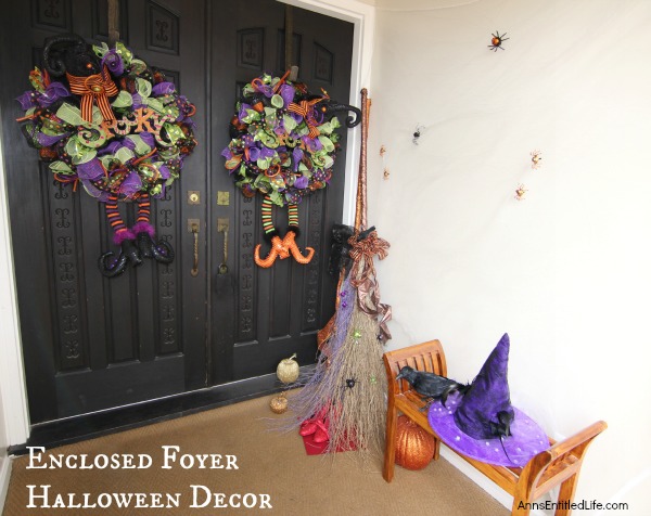 Halloween Decor: enclosed foyer DIY Halloween decor of the non-spooky variety. 