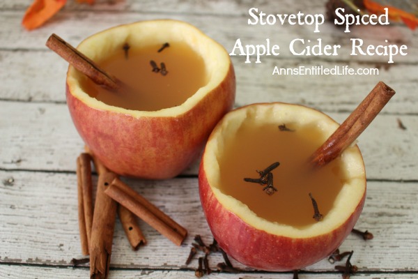 Stovetop Spiced Apple Cider Recipe. The delicious taste and smells of homemade apple cider! There is nothing quite like it for entertaining during the holidays, enjoying a mug on a chilly day, or sitting in front of the fire with family and friends. This simple to make Stovetop Spiced Apple Cider Recipe is aromatic and oh so tasty! Your whole family will enjoy it.