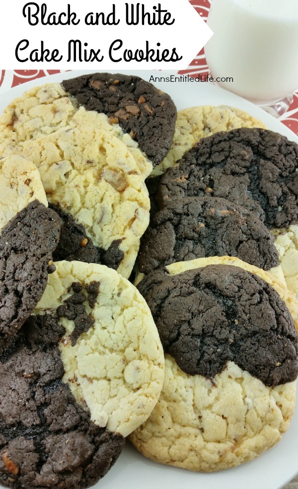 The classic Black and White Cookie made easy! Use a cake mix to make these delicious cookies that taste like the finest melding of a sugar cookie and a brownie. Fast and easy to make, these cookies are real crowd-pleasers.