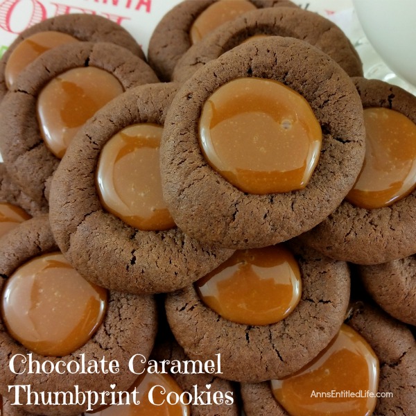 Chocolate Caramel Thumbprint Cookies Recipe. If you like thumbprint cookies, you will love this delicious update to that old classic recipe. These chocolate caramel thumbprint cookies combine the rich taste of chocolate with the smooth taste of caramel for a truly decadent cookie!