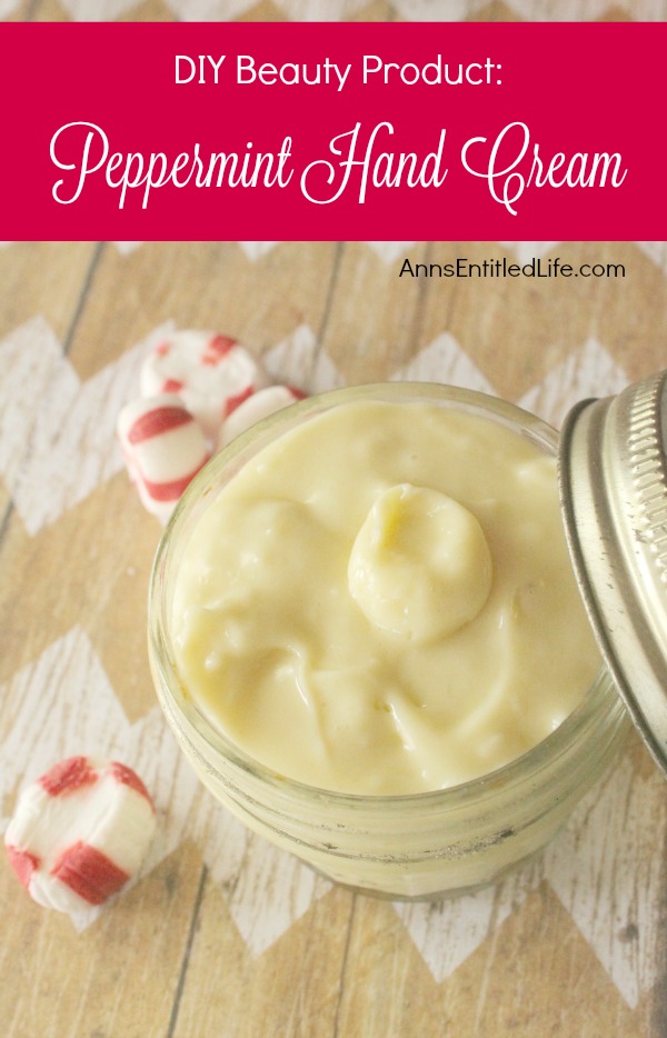 DIY Peppermint Hand Cream. A refreshing holiday scented hand cream that can be customized to any aroma. Soothing to chapped and dry hands, this peppermint hand cream make a great gift, or just keep it for your personal homemade body product use.